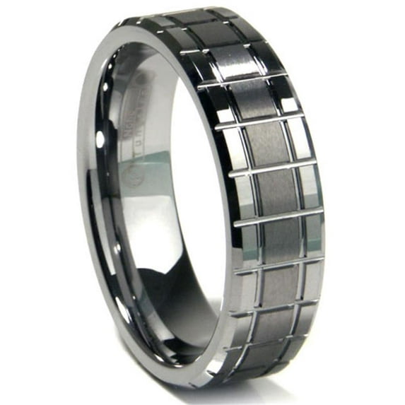 Titanium Kay Tungsten Carbide Matrix Comfort Fit Mens Wedding Band Ring Sz 9.5
