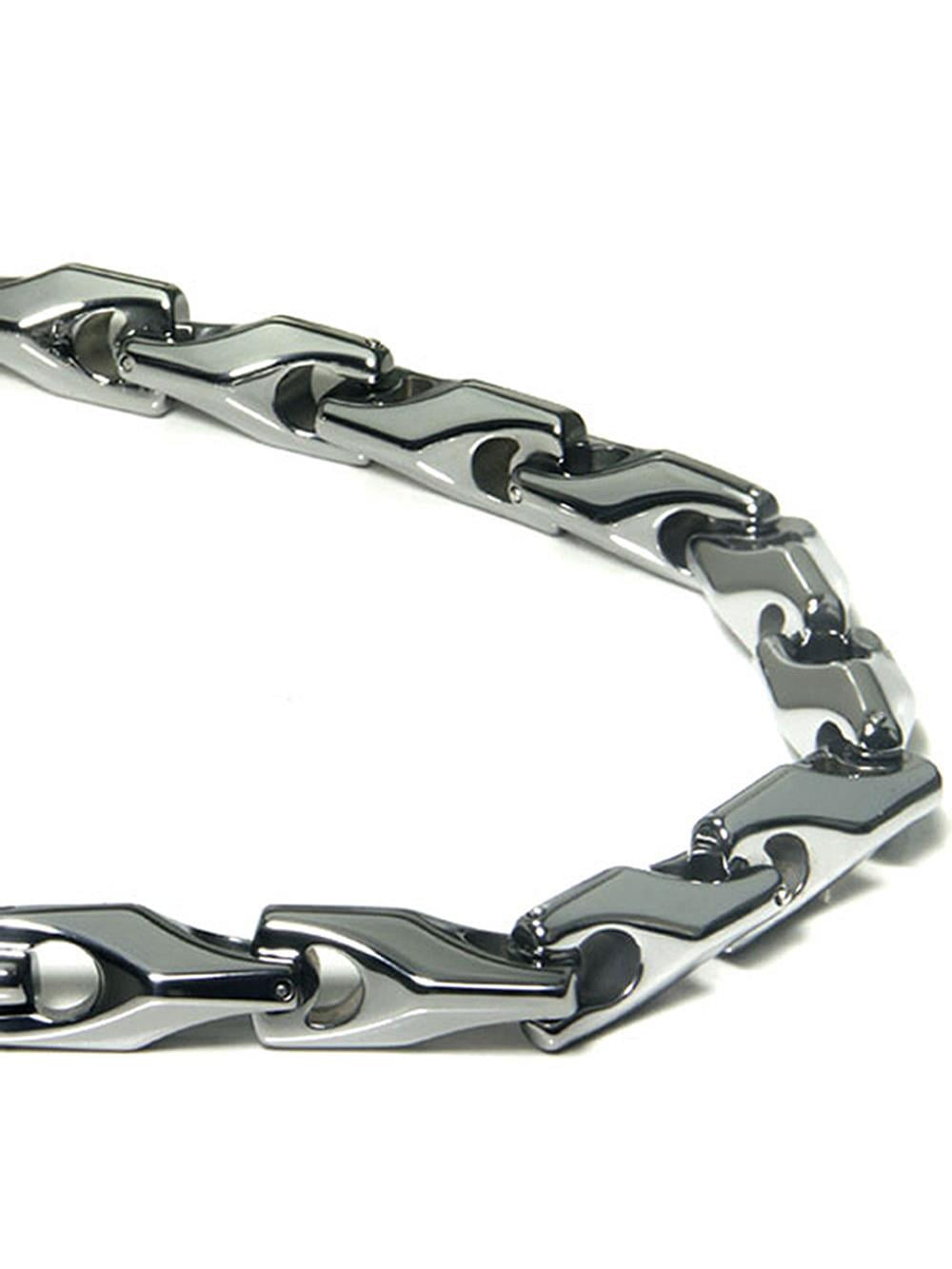 Titanium Kay Men's Tungsten Carbide Wheat Link Necklace, Gunmetal