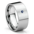 thumbnail image 1 of Titanium Kay Tungsten Carbide Sapphire 10MM Flat Brush Finish Comfort Fit Mens Wedding Band Ring Sz 13.5, 1 of 4