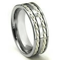 thumbnail image 1 of Titanium Kay Tungsten Carbide Silver Rope Comfort Fit Mens Wedding Band Ring Sz 9.0, 1 of 4