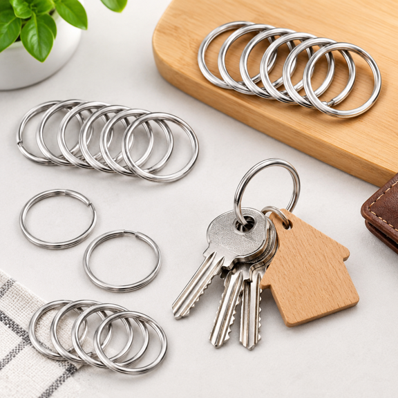Titanium Key Rings Keychain Large Small Split Rings
