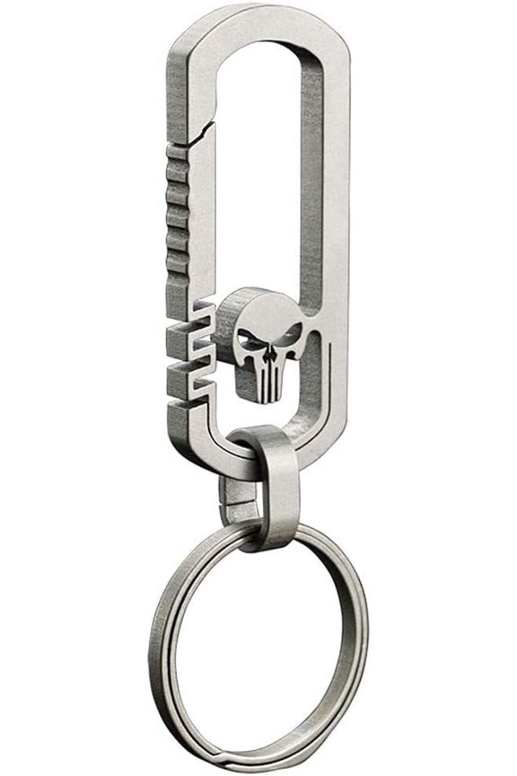 Titanium Keychain Carabiner Clip with 33mm Key Ring, Ultralight EDC Quick Release Key Holder for Outdoor Use