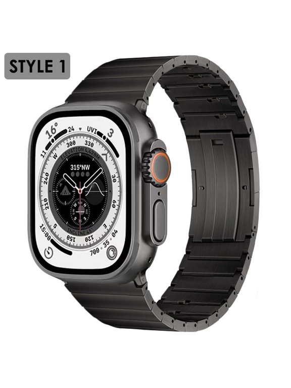 Titanium Link Bracelet For Apple Watch Series9 8 7 41 45mm For iWatch Ultra 2 49mm 6 5 4 3 2 SE 40 44mm 38 42mm Luxury Metal Strap