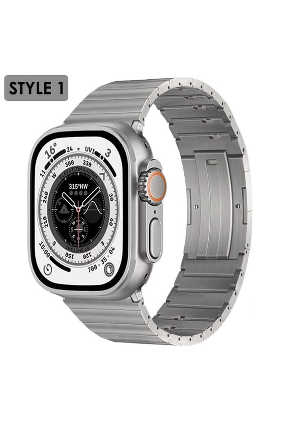 Titanium Link Bracelet For Apple Watch Series9 8 7 41 45mm For iWatch Ultra 2 49mm 6 5 4 3 2 SE 40 44mm 38 42mm Luxury Metal Strap