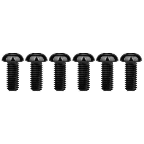 Titanium M6 12 16 20 25 30 Button Head Bolt Screws Pack of 6 (M6x16mm, Black)