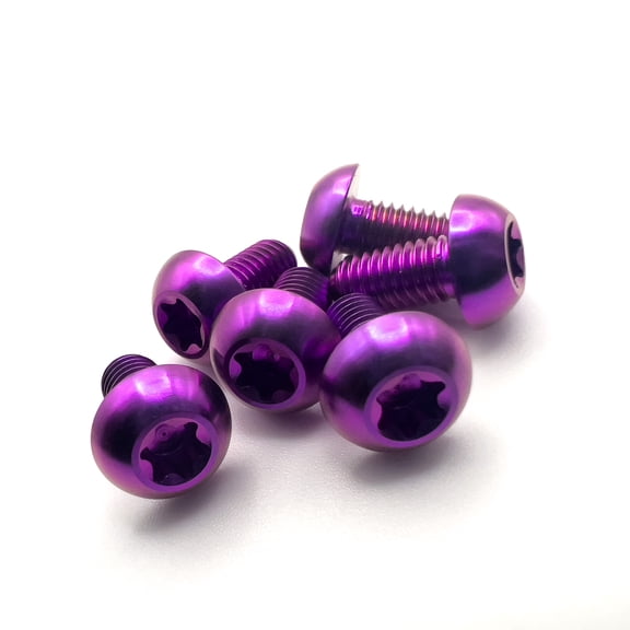 Titanium MTB 6 Bolt Rotor Bolt Kit by Trail Arc - Purple - for SRAM, Shimano, Magura and other 6-bolt Mountain Bike Brake Rotors