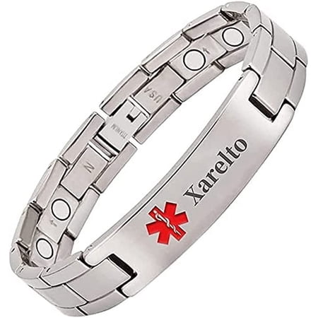 Titanium Medical Alert Bracelet for Men ID Bangle Personalised 22CM/13MM (Epilepsy)