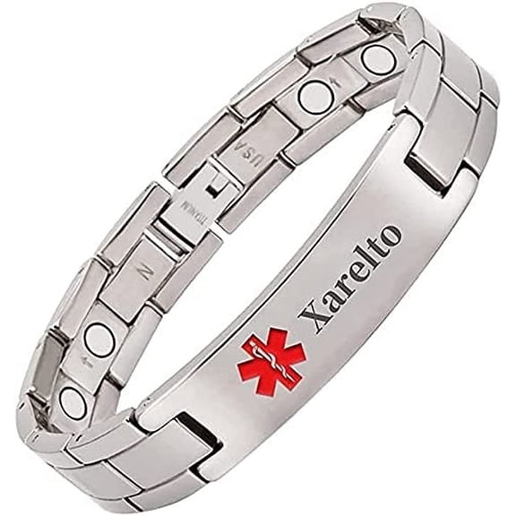 Titanium Medical Alert Bracelet for Men ID Bangle Personalised 22CM/13MM (Epilepsy)