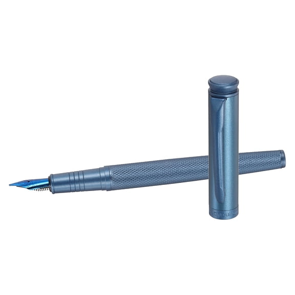 Titanium Medium Nib Black Forest Fountain Pen, 1 Pack Calligraphy Pen Smooth Writing with Refillable Ink Converter for Professional Office Journaling Calligraphy Gift, Blue
