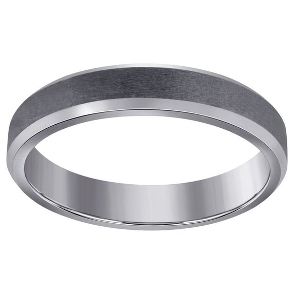 Titanium Mens Brushed Beveled Edge Comfort-Fit Wedding Band 4mm Size 8 Wedding Band for Men