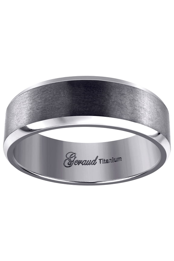Titanium Mens Brushed Beveled Edge Comfort-Fit Wedding Band 8mm Size 11 Wedding Band for Men