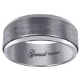 thumbnail image 1 of Titanium Mens Brushed Beveled Edge Comfort-Fit Wedding Band 8mm Size 13 Wedding Band for Men, 1 of 2