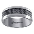 thumbnail image 1 of Titanium Mens Grey Carbon Fiber Inlay Weave Pattern Comfort-Fit Wedding Band 8mm Size 8 Wedding Band for Men, 1 of 2