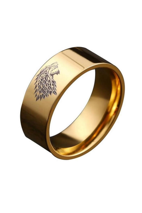 Titanium Mens Ice Wolf Ring: Durable and Stylish Design for Everyday Wear or Special Occasions