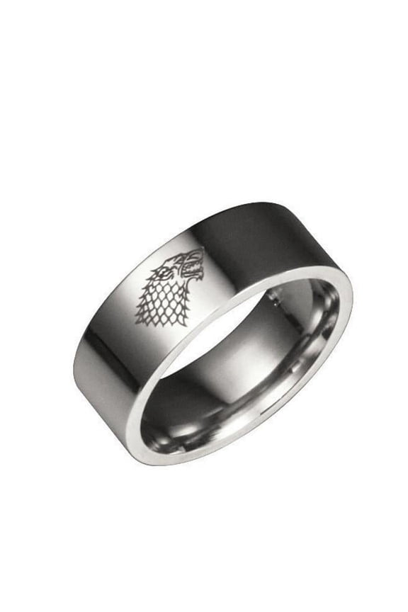 Titanium Mens Ice Wolf Ring: Durable and Stylish Design for Everyday Wear or Special Occasions