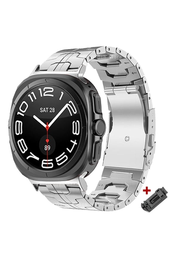 Titanium Metal Band for Samsung Watch 7 Ultra 47mm Luxury Men Strap for Galaxy Watch 7 47mm NO Gaps Curved End Link Bracelet