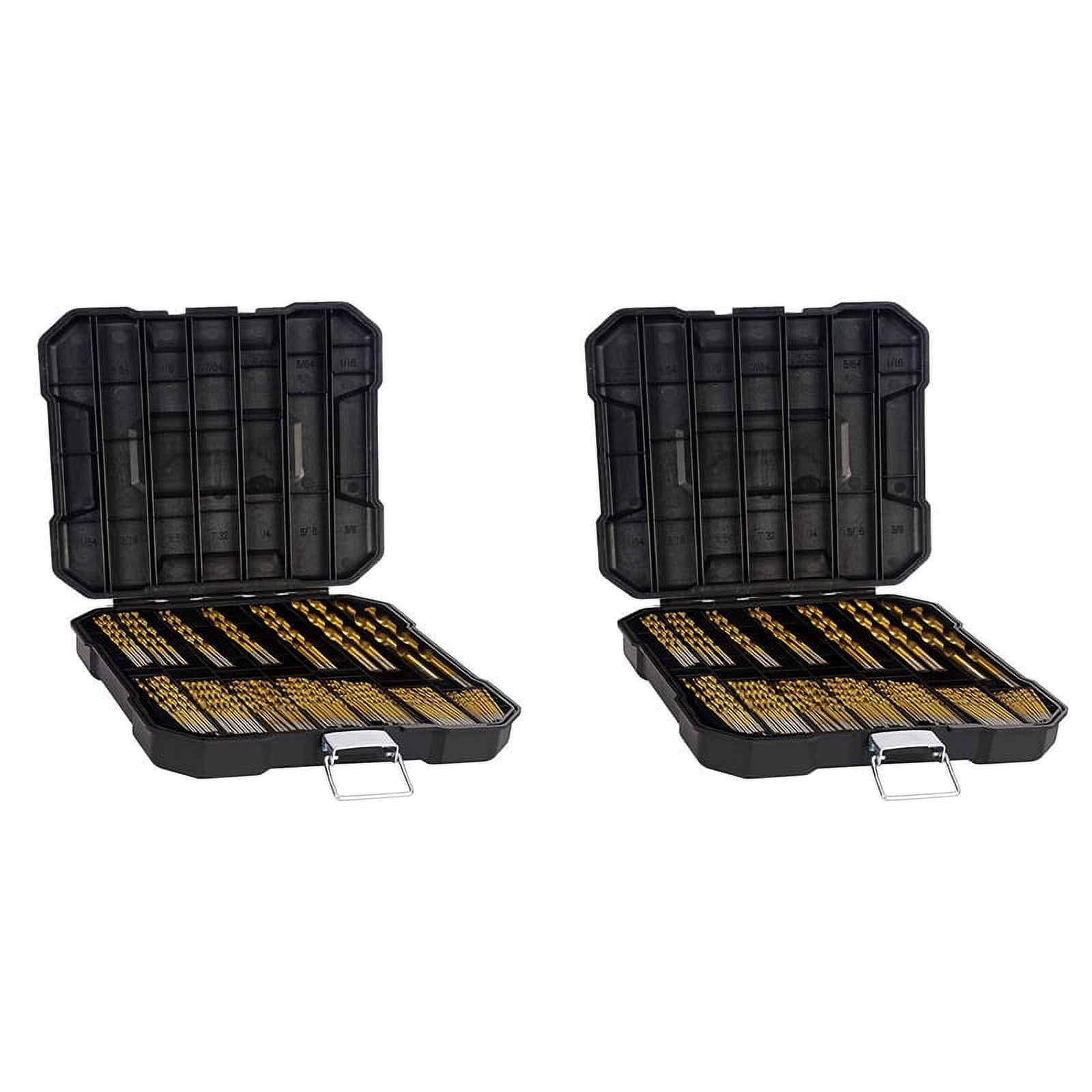 Titanium Metal Drill Bit Set for Steel, Wood, Plastic, Copper, Aluminum with Storage Case, 1/16inch-3/8inch, 198 Pcs