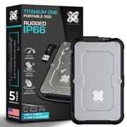 Titanium Micro Titanium One Portable External SSD 1TB USB 3.2 Gen 2 IP66 Water/Dust/Shock Proof for PC Laptop Mac Android Game Console TTOSSD1TB