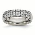 thumbnail image 1 of Titanium Multi-row CZ Ring, 1 of 12