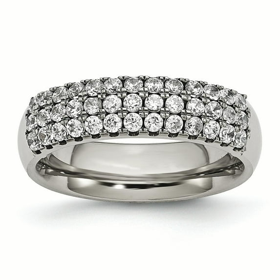 Titanium Multi-row CZ Ring