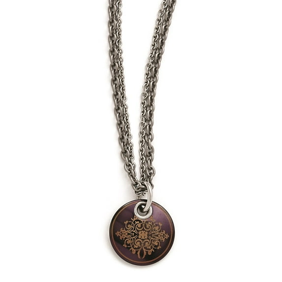 Titanium Necklace with Pendants Chain Edward Mirell Black Ti Copper Color Anodized & Sterling Silver w/ 2in ext 16 inch