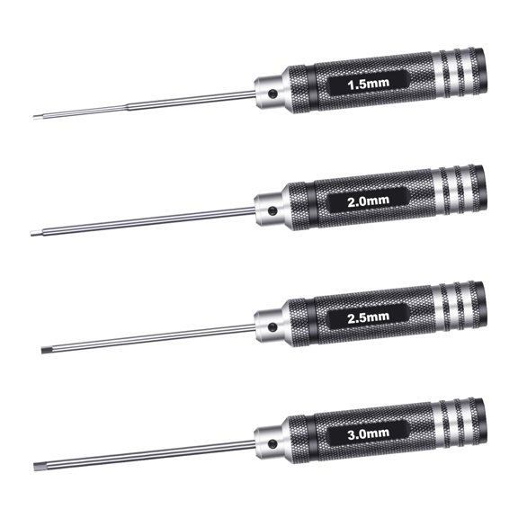 Titanium Nitride Coated Hex Driver Wrench 4 Piece Set 1.5mm/2mm/2.5mm/3mm
