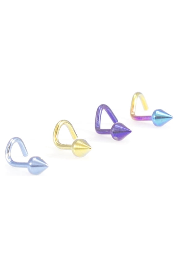 Titanium Nose Screw with Spike End 18g