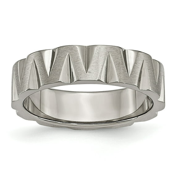 Titanium Notched 6mm Satin & Polished Band