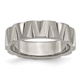 thumbnail image 1 of Titanium Notched 6mm Satin and Polised Band Ring - Size 7, 1 of 2