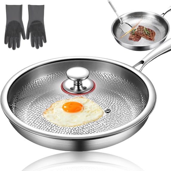 Titanium Pan, 2026 Upgrade Non-toxic Titanium Pan, 12" Non Stick Chemical-Free, Extreme Heat-Resistant & Lasts a Lifetime (11.02in, No Lid)