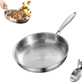 2026 Upgrade Pure Titanium Classic Pan with Lid , Scratch-Resistant, No Coating Nonstick Frying Pan for Cooking, Professional Grade Kitchen Essentials