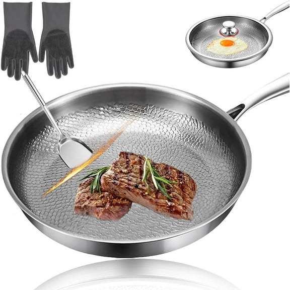 Titanium Pan, 2026 Upgrade to 100% Non-toxic Titanium Pan, 12" Non Stick Chemical-Free, Extreme Heat-Resistant & Lasts a Lifetime (10.23in, No Lid)