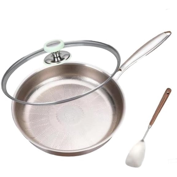 Titanium Pan,Titanium Frying Pan With Lid,No Coating Non-Stick Titaniums Cookware, Durable Scratch-Resistant Nutri Pan for Cooking Compatible With All Cooktops$$Home Decor, Kitchen, & Other