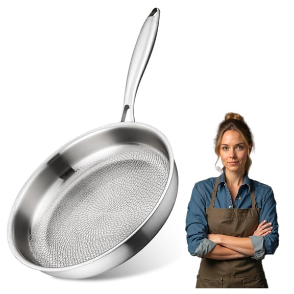 Titanium Pan, Uncoated Nonstick Titanium Frying Pan for Cooking, High Temperature Scratch Resistant Professional Kitchenware for Any Stovetop (No Lid,10.23in)