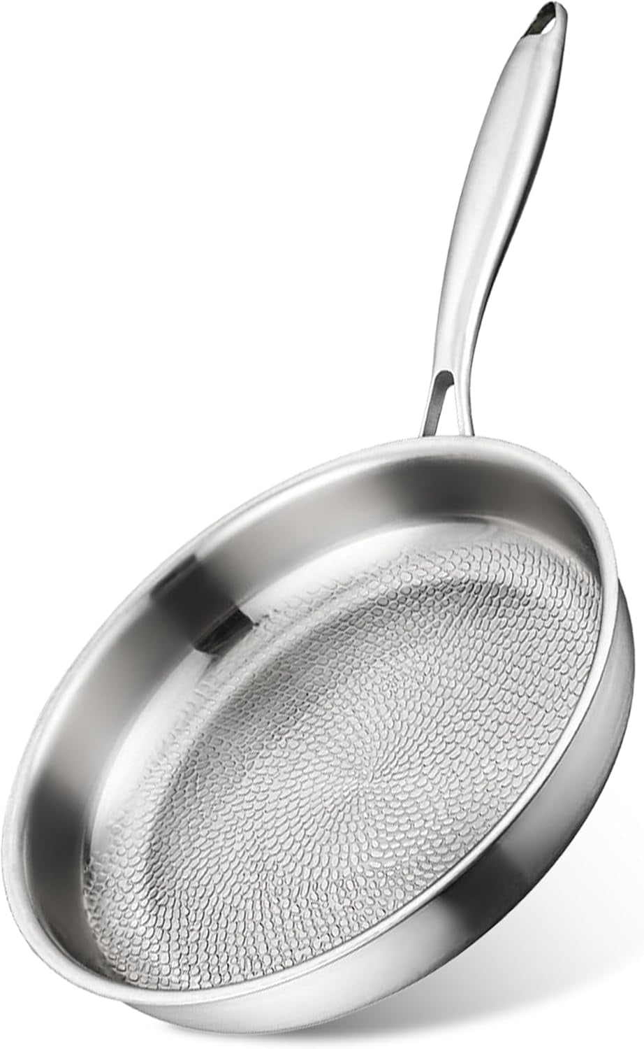 Titanium Pan, Uncoated Nonstick Titanium Frying Pan for Cooking, High Temperature Scratch Resistant Professional Kitchenware for Any Stovetop (No Lid,11.02in)