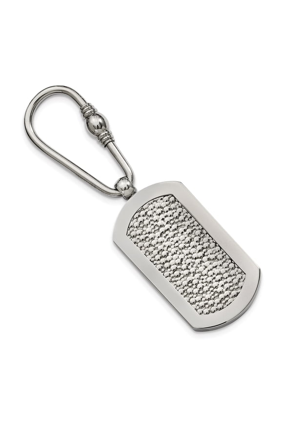 Titanium Pebble Textured Key Ring