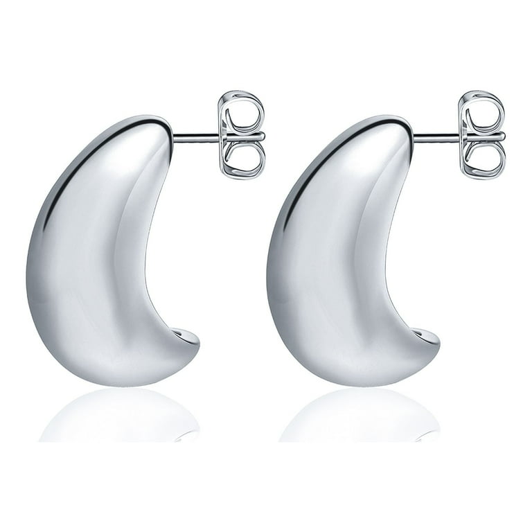 Titanium Piercing Moon Shape 316 Surgical Stainless Steel Earrings