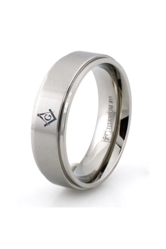 Titanium Plain Freemasonry Masonic Design Ring