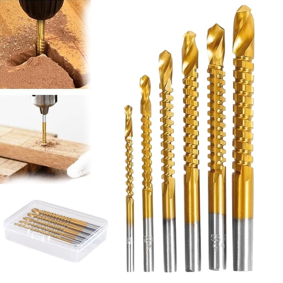 Titanium-Plated HSS Drill Bit Set,2026 Upgraded Twist Drill Bit Set with 135° Split Point,3-8 Mm Titanium Drill Bit Set,for Wood, Plastic Plates, Aluminium Alloy and Thin Sheet Metal