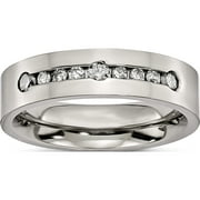 JEWELRY BY SWEET PEA Titanium Polished 1/2 Ct Tw. Diamond 6mm Band (Size 8) Made In China tb441a-8