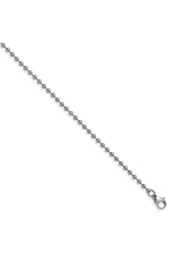 Titanium Polished 2.00mm 24 inch Ball Chain