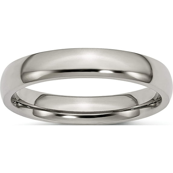 Titanium Polished 4mm Half Round Band (Size 7) Made In China tb21-7