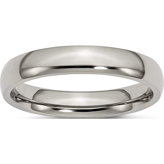 Titanium Polished 4mm Half Round Band (Size 9) Made In China tb21-9