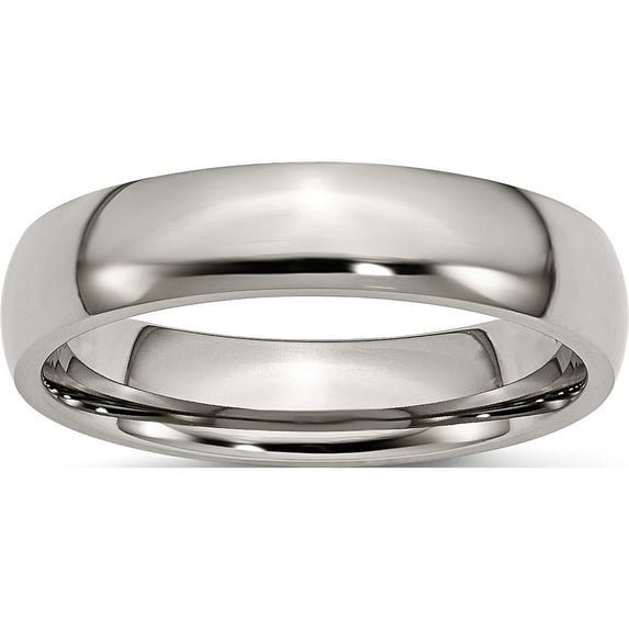Titanium Polished 5mm Half Round Band (Size 12.5) Made In China tb159-12.5