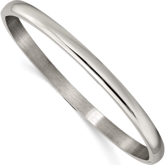 Titanium Polished 5mm Hinged Bangle (6.75 X 5) Made In China tbb176