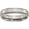 thumbnail image 1 of Titanium Polished 5mm Ridged Edge Band (Size 8) Made In China tb5-8, 1 of 5
