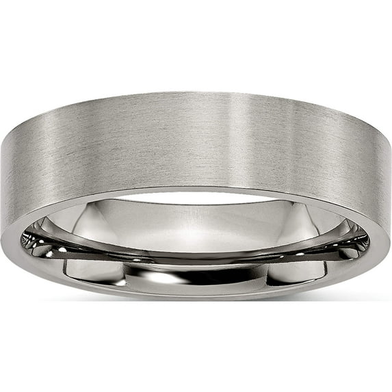 Titanium Polished 6mm Flat Band (Size 8) Made In China tb32-8