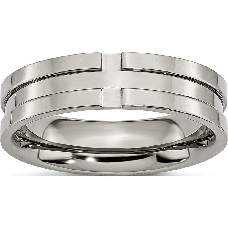 Titanium 6 mm Grooved Band Titanium 6 mm Grooved Band