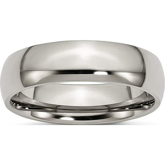 Titanium Polished 6mm Half Round Band (Size 5) Made In China tb1-5