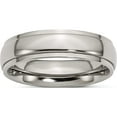 thumbnail image 1 of Titanium Polished 6mm Ridged Edge Band (Size 12.5) Made In China tb23-12.5, 1 of 5